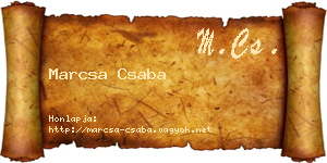 Marcsa Csaba névjegykártya