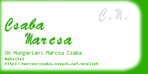 csaba marcsa business card